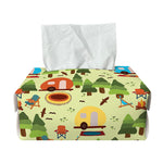 Camping Picnic Pattern Print Rectangle Tissue Box Cover