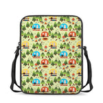 Camping Picnic Pattern Print Rectangular Crossbody Bag