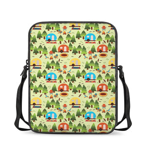 Camping Picnic Pattern Print Rectangular Crossbody Bag