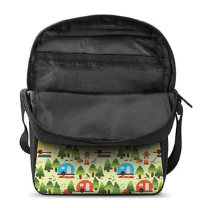 Camping Picnic Pattern Print Rectangular Crossbody Bag