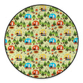 Camping Picnic Pattern Print Round Floor Mat