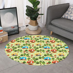 Camping Picnic Pattern Print Round Rug