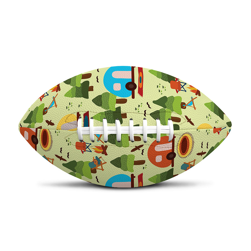 Camping Picnic Pattern Print Rugby Ball