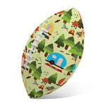 Camping Picnic Pattern Print Rugby Ball
