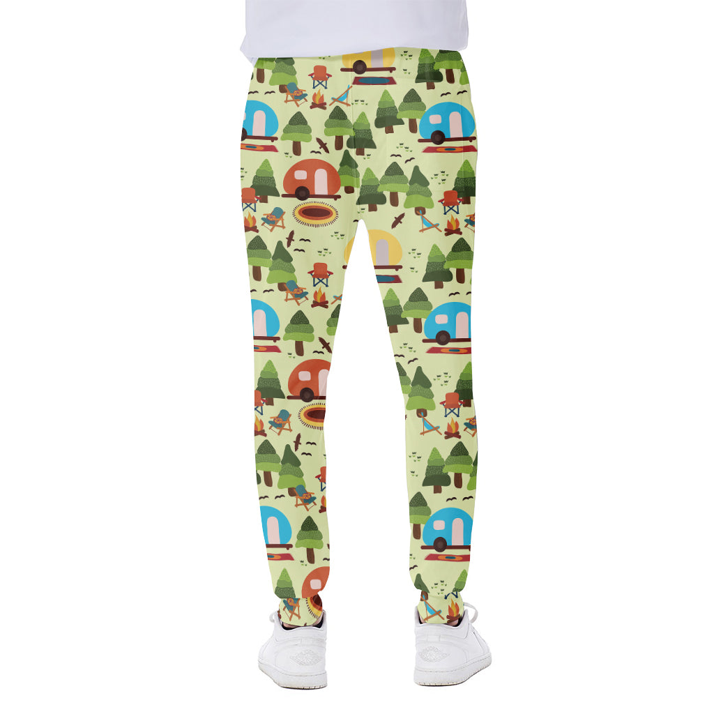 Camping Picnic Pattern Print Scuba Joggers