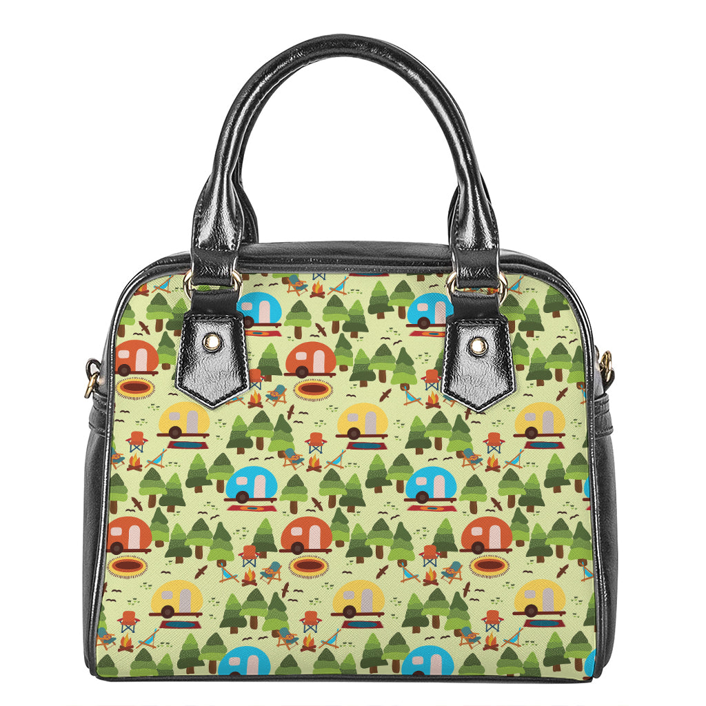 Camping Picnic Pattern Print Shoulder Handbag