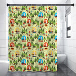 Camping Picnic Pattern Print Shower Curtain