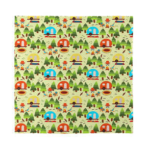 Camping Picnic Pattern Print Silk Bandana