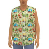 Camping Picnic Pattern Print Sleeveless Baseball Jersey