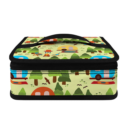 Camping Picnic Pattern Print Small Lunch Bag