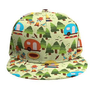 Camping Picnic Pattern Print Snapback Cap