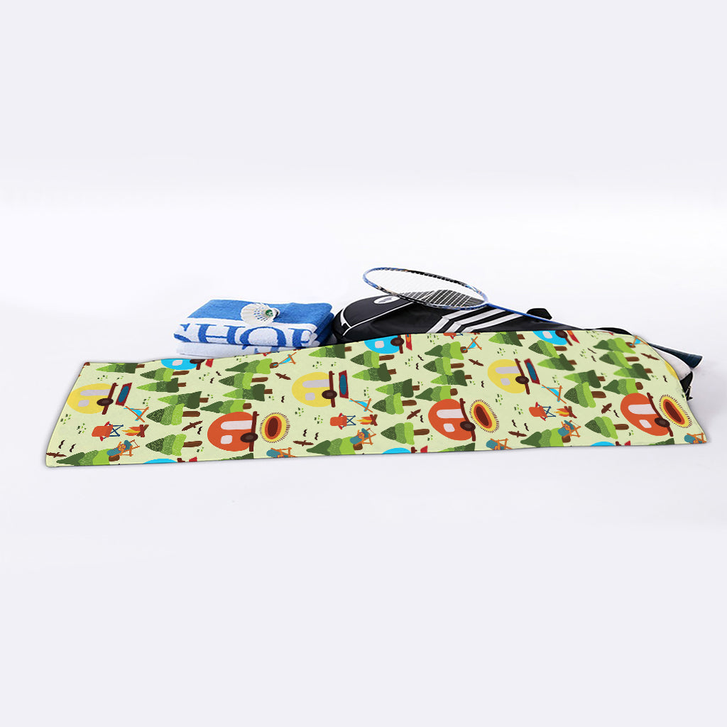 Camping Picnic Pattern Print Sports Towel