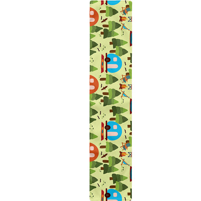 Camping Picnic Pattern Print Table Runner