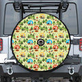 Camping Picnic Pattern Print Tire Cover With Camera Hole