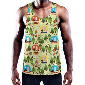 Camping Picnic Pattern Print Training Tank Top