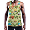 Camping Picnic Pattern Print Training Tank Top