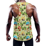 Camping Picnic Pattern Print Training Tank Top