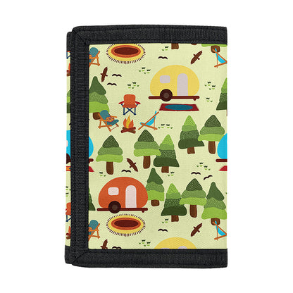 Camping Picnic Pattern Print Trifold Wallet