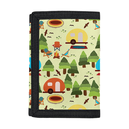 Camping Picnic Pattern Print Trifold Wallet