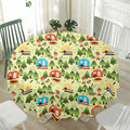 Camping Picnic Pattern Print Waterproof Round Tablecloth