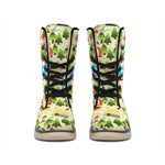 Camping Picnic Pattern Print Winter Boots