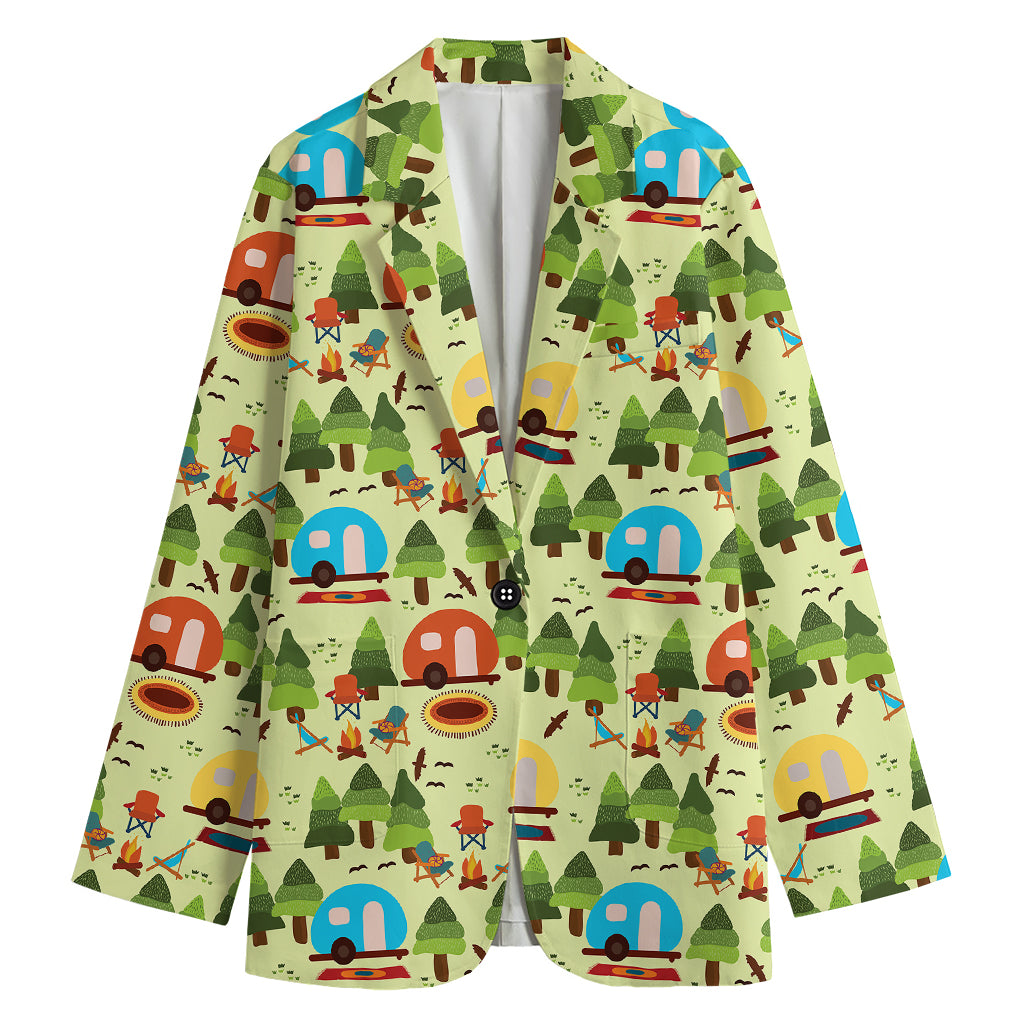 Camping Picnic Pattern Print Women's Blazer