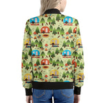 Camping Picnic Pattern Print Women's Bomber Jacket