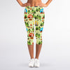 Camping Picnic Pattern Print Women's Capri Leggings