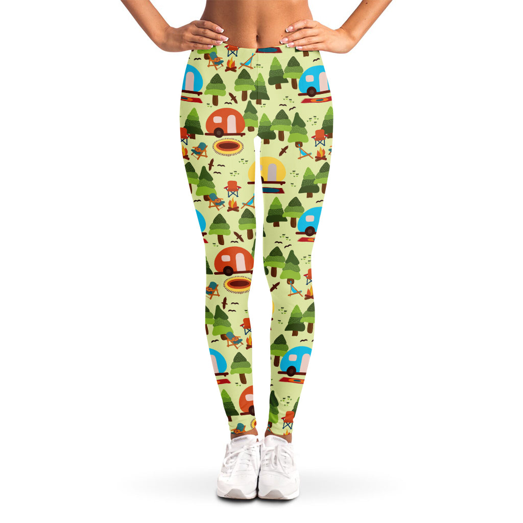 Camping Picnic Pattern Print Women's Leggings