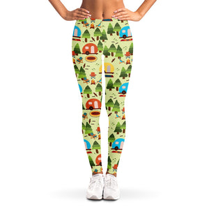 Camping Picnic Pattern Print Women's Leggings