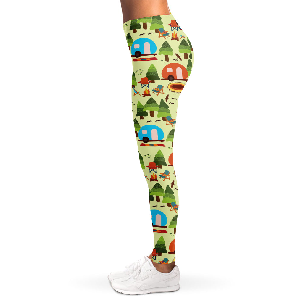 Camping Picnic Pattern Print Women's Leggings