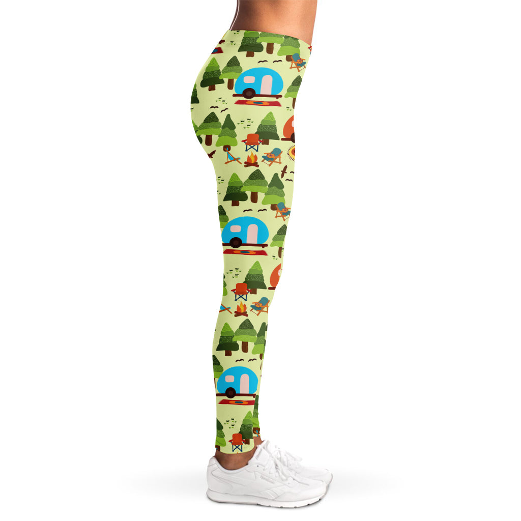 Camping Picnic Pattern Print Women's Leggings