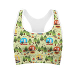 Camping Picnic Pattern Print Women's Sports Bra