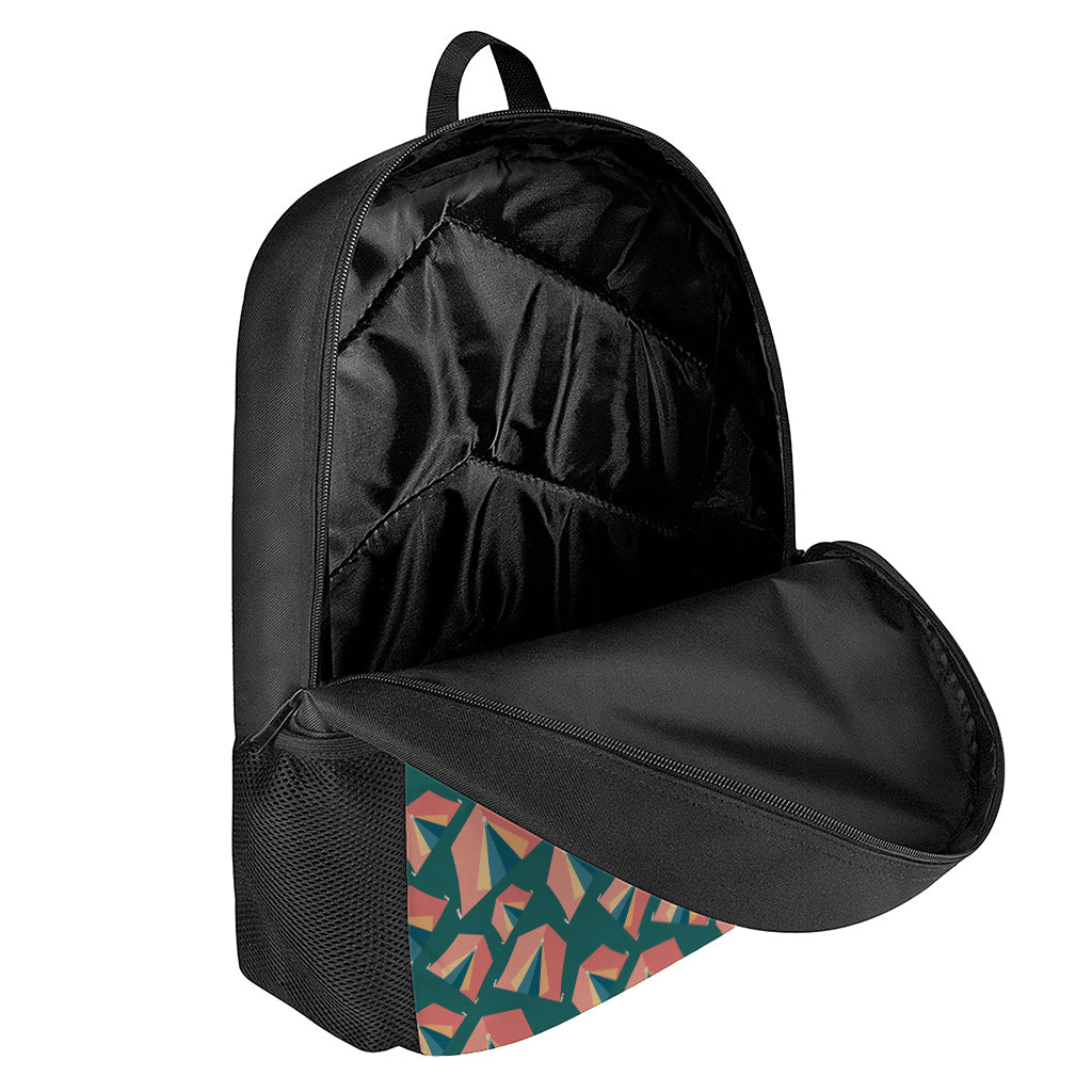 Camping Tent Pattern Print 17 Inch Backpack