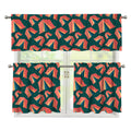 Camping Tent Pattern Print 3 Piece Kitchen Curtains