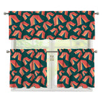 Camping Tent Pattern Print 3 Piece Kitchen Curtains