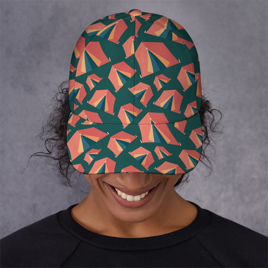 Camping Tent Pattern Print Baseball Cap
