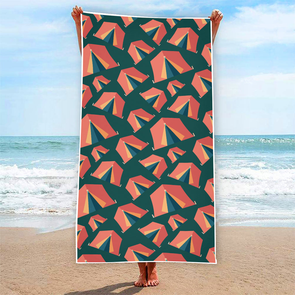 Camping Tent Pattern Print Beach Towel