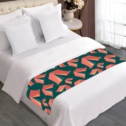 Camping Tent Pattern Print Bed Runner