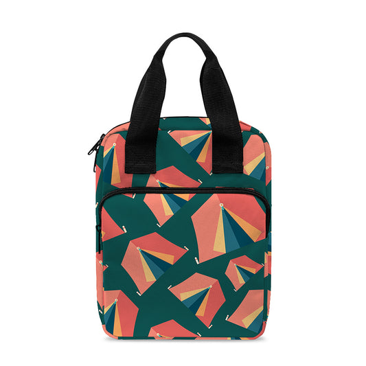 Camping Tent Pattern Print Bible Tote Bag