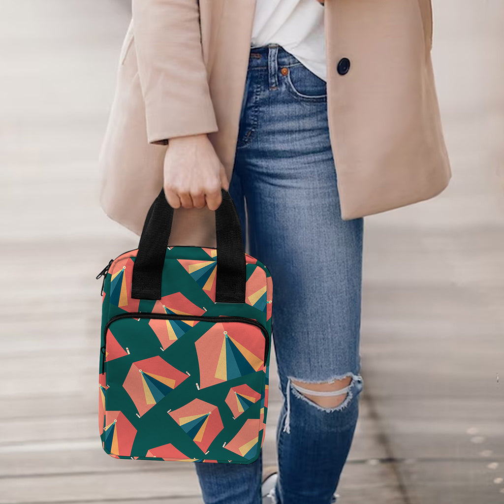Camping Tent Pattern Print Bible Tote Bag