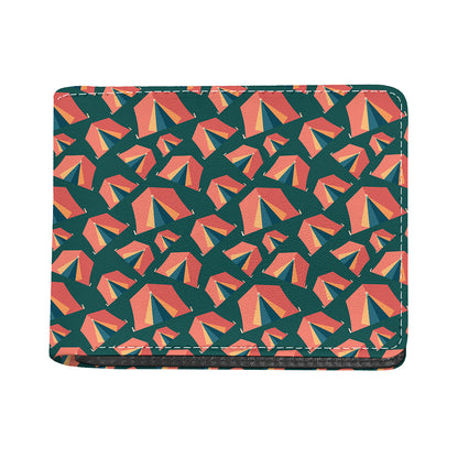Camping Tent Pattern Print Bifold Wallet