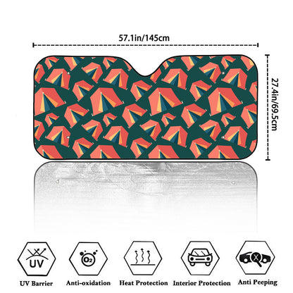 Camping Tent Pattern Print Car Windshield Sun Shade