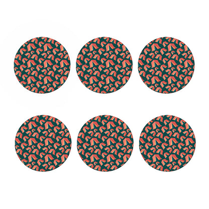 Camping Tent Pattern Print Coaster Set