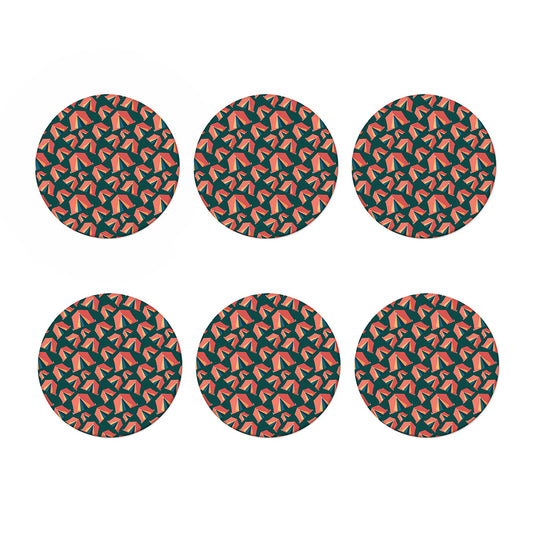 Camping Tent Pattern Print Coaster Set