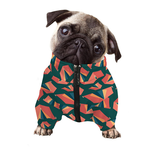 Camping Tent Pattern Print Dog Zip Up Jacket