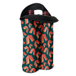 Camping Tent Pattern Print Double Neoprene Wine Tote