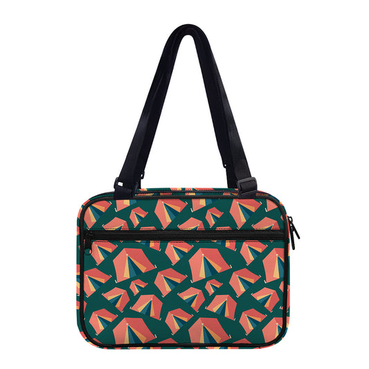 Camping Tent Pattern Print Double Strap Bible Bag
