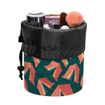 Camping Tent Pattern Print Drawstring Makeup Bag