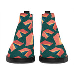 Camping Tent Pattern Print Flat Ankle Boots